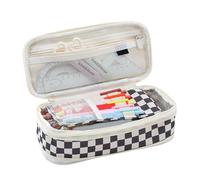 Générique Compact Pencil Pouch, Pencil Case, 8,7 x 4,3 x 2,6 in doppia cerniera espandibile, scatola leggera per la scuola e l'arte di Drawing Craft Storage, Kids Girls, Pink, Bianco e nero, Se