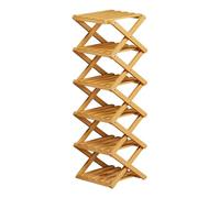 Générique Compact Shoe Rack, Foldable 6 Tier Organizer, Corner Space Saver Shoe Storage for Sneakers Boots Heels Slippers, Quick Setup No Tools, Home Organization Solution, Bedroom Storage