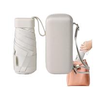 Générique Compact Sun Umbrella | Upf 50+ Small Lightweight & Tiny Umbrella | Outdoor Sun & Rain Protection Úmbrella, Mini Waterproof & Travel Śun Ùmbrella 35inch Open Diameter, beige, Se référer au