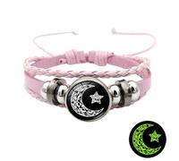 Générique Con Bracciale in acciaio Colori Perle Gioielli Bracciali The Luminous Stone The Light Energy The Irradiation Of Black Message Diversi Uomo Placcato Set Anelli, Taglia unica, PU, Nessuna