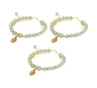 Générique Con bracciale regalo braccialetto anelli strato regolabile classico bracciale per donne braccialetto ciondoli perle San Valentino messaggio anelli, Taglia unica, Plastica, Senza Gemme