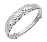Générique Con Impilabile Anelli Temperament Women's Bracciale Gioielli Argento Acciaio Perla Classico Bracciale Perline Gioielli, Taglia unica, Rame, Senza Gemme