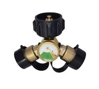 Générique Connettore propano - Doppio Divisore per Serbatoio QCC con Manometro - Rubinetto di Arresto in Impermeabile per Fornelli Portatili per Interni Esterni e Campeggio