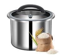 Générique Contenitore di riso | Secchiello alimentare ermetico in acciaio inossidabile | Contenitore di riso sottovuoto | Per casa, appartamento, fattoria, cucina, sala da pranzo e ristorante