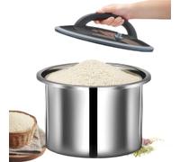Générique Contenitore di stoccaggio del riso | Secchiello ermetico in acciaio per farina | Contenitore per cereali sottovuoto | Per casa, fattoria, cucina, sala da pranzo, ristorante e