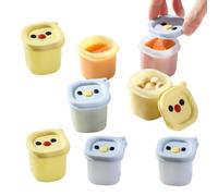 Générique Contenitori per congelamento alimenti - 8 per torta 50 ml con coperchio | 7 alveoli latte materno - congelamento silicone - puree, zuppe, latte materno,