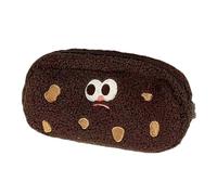 Générique Cookie Pencil Bag, Cute Soft Pencil Pouch Students Large Capacity School Pen Storage, Stationery Organizer for Marker, Small Notebooks, Fun and Practical Design, Dark Brown, riferimento