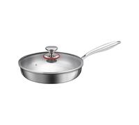 Générique Cooking Skillet - Titanium Nonstick Pan with Lid for Frying | Kitchen Cookware for Daily Meals Restaurant Apartment Hotel Camping Dormitory Indoor Food Preparation