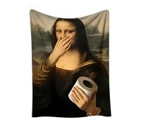 Générique Coperta - Coperta artistica creativa versatile e confortevole Mona Lisa | I dipinti più famosi al mondo per bagno, soggiorno, camera da letto e divano.