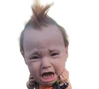 Générique Copre chef Baby Horror che piange, maschera da testa realistica in lattice | accessorio decorativo spaventoso maschera bambino piangente per cosplay casa infestata festa spettacolo