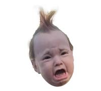 Générique Copre chef bambino horror che piange, maschera da testa in lattice per ripieno, accessorio per travestimento divertente per punk lacrimazione per festival spettacoli cosplay ripieno