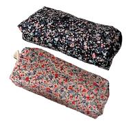 Générique Corduroy Pouch, Organizer Holder Purse with 3D Floral Embroidery, 2 pezzi Pencil Pouch Aesthetic Bag for Women Teens Kids College School Travel Girls Boys