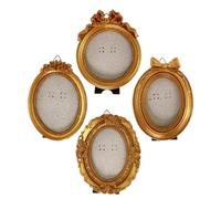 Générique Cornice portafoto in miniatura, 4 pezzi, cornici antiche con forme irregolari, piccole cornici in resina, per la decorazione 'ufficio, museo, galleria, mensola , ingresso tavolo e