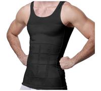 Générique Corpo Uomo Dimagrante Gilet Compressione Camicia Ginnastica allenamento Canotta Pancia Vita Trainer, Le Noir, 3XL