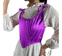 Générique Corsetto da donna, senza spalline in raso, regolabili, effetto pancia, piatto, struttura ossa di pesce, per silhouette intagliata, body da donna, viola., XL