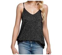 Générique Costume Carnevale da donna seducente con paillettes scollo a V senza maniche scollo profondo alto casual lucido per serate sexy Carnevale brillante, Le Noir, XL