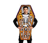 Générique Costume da bara per uomo, tuta scheletro forma bara, vestito vampiro sarcofago, per donne uomini accessori cosplay spettacolo serata danzante gioco