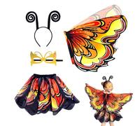 Générique Costume da Farfalla da Donna - Poliestere | Accessorio per Cosplay Flessibile Con Maschera Viso | Gonna Tutu E Da Fata Per Festa Di Halloween Masquerade Bal