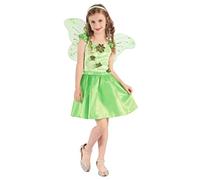 generique Costume da fatina verde con petali per bambina 4/6 anni (104/116)
