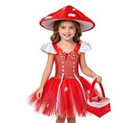 Générique Costume da fungo per ragazze | Vestito da gioco di ruolo Halloween - Abiti Cosplay Festa | Per spettacolo Scena Eventi a Tema Feste Costumate Foto E Film Masquerade Parti della Scuola