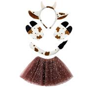 Générique Costume da per bambini | Set vestito da ragazza con fascia a coda e guanti a forma di | gonna tutù - per concerto, festa, cosplay, carnevale, ballo mascherato ed evento