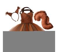 Générique Costume da scoiattolo per costume da scoiattolo per bambini cosplay a tema animale, tutù con orecchie, fascia, coda per ragazze di età compresa tra 1 e 1