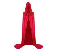 Générique Costume da strega da donna, mantello per Halloween con cappuccio, mantello lungo, tinta unita, unisex, vestito gotico medievale