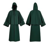 Générique Costume da strega gotico per adulti, mantello di Halloween per adulti, mantello lungo, tinta unita, abbigliamento medievale, costume unisex per ballo mascherato cosplay party