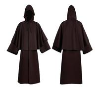 Générique Costume da strega gotico per adulti, mantello di Halloween per adulti, mantello lungo, tinta unita, abbigliamento medievale, costume unisex per ballo mascherato cosplay party