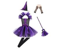 Générique Costume da strega per ragazze Halloween | Abiti per ragazze alla moda Halloween Costume da festa per bambini Mascotte elegante abito da ballo | Vestito Halloween Bebe Costume da ragazza