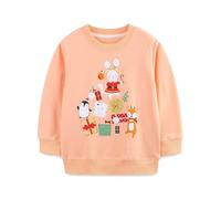 Générique Costume di Natale Felpe con cappuccio da ragazza a maniche lunghe, casual, stampa coniglio pinguino morbido pile per bambini casual autunno inverno outterwear trendy abbigliamento ragazza 12