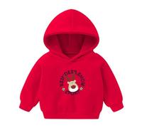 Générique Costume di Natale Felpe con cappuccio da ragazza a maniche lunghe, motivo natalizio, stampa unita, fodera in pile, unisex, confortevole, caldo, autunno e inverno, maglione per bambini casual