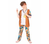 Generique Costume Hippie per bambino - Marrone - S 4-6 anni (110-120 cm)