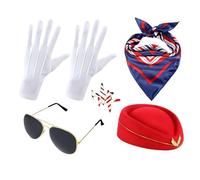 Générique Costume Hostess - Versatile Modern Stylish Durevole, Sturdy, Accessori Foto Giocoso, 5 Pezzi Per Hostess, Sciarpa D L Air Feste | Multipurpose Outdoor Indoor Utility