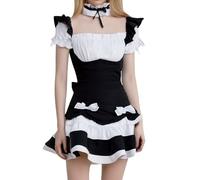 Générique Costume per Halloween da ragazza, costume sensuale cosplay da cameriera, set Role Play colorato tinta unita, vestito seducente per donne, costume Halloween