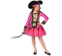 generique Costume pirata bambina rosa e oro 10/12 anni (140/152)