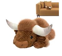 Générique Cow Plush Toy, Realistic Cute Stuffed Animal, 30 cm Soft Weighted Lying Cattle Pillow for Kids Adults Bedtime Couch Nursery Room Car Use, Comfort Plush, Relaxing Companion for Sleep Cuddling