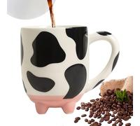 Générique Cow Print Cup - Ceramic 5.43 Inch | Cow Watercolour Print Mug with Large Capacity 430ml, Wide Mouth for Cold and Hot Beverage, Cute Coffee Mug | Co? Printing Drinking Cup Kitchen Office