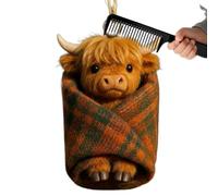 Générique Cow Stuffed Animal - 3,35 pollici Soft Plush Doll with Ring | Wrapped Cute Plush Sheep Figurine, Use for Home Bedroom Nursery Holiday Childrens Day Party Favors Role-Play