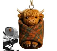 Générique Cow Stuffed Animal - Peluche 8,5 cm 3,35 pollici | Detachable Interactive Wrapped Small Figurine with Display Ring, Rule Play, Collectible Gift | Kids Boys Home Nursery Holiday