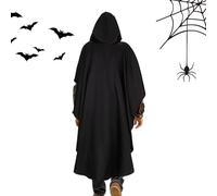 Générique Crape con gli uomini cappuccio | Mantello con cappuccio vintage - Mantelli per il festival autunnale vampiro holidal goth fantasma foto rinascimentale halloween festa cosplay fuoco, Nero