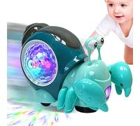 Générique Crawling Snail Toy, Musical Light Up Toy, Interactive Animal, Automatic Obstacle Avoidance with Flashing LED and Sound Effects, Sensory Development Plaything for Boys Girls Indoor
