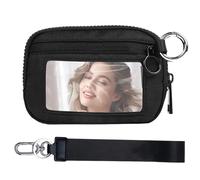 Générique Credit Card Holder, Wristlet Wallet, Compact Coin Pocket Small Wallets with ID Window, Waterproof Sturdy Material, Slim Design Lightweight Wallet for Women Girls, Everyday Use, Nero , Se