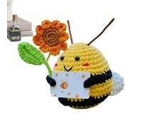 Générique Crochet Bee, Bee Positive Sunflower Animal Plush, 4,13 x 2,95 pollici, Handcrafted Cute Desk Decor, Emotional Support Toy, Funny Gift for Kids, Women, Men, Workplace, Display