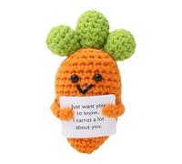 Générique Crochet Inspirant - Ortaggi a uncinetto con messaggio positivo,Decorazioni motivanti Carota Peluche divertente che tiene un biglietto per compleanno, San Valentino, casa