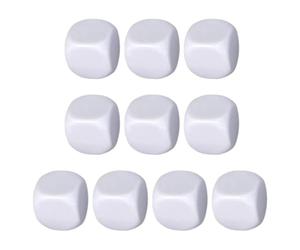 Générique Cubi Vergini - 10 arrotondati bianchi acrilici, cancellabili a secco | Vergini per giochi, insegnamento in onteggio matematica, forniture scolastiche, educative