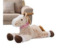 Générique Cuddly Animal Plush - Cute Huggable Animal Pillow, Peluche Horse Toy with Soft Fabric, Bed Cushion, Room Decor, Sleeping Cuddling for Living Room Bedroom Wife Daughter Boys Girls