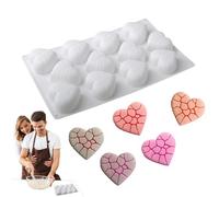Générique Cupcake Mold, Cake Silicone Mould, Cracked Heart Design, Non -Stick Reusable Material, Flessibile e Durevole Costruzione, 1 confezione Pink, Ideale per la cottura al cioccolato, Brownie or