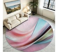 Générique Curve astratte, tappeto rotondo per camera da letto, bambino, tappeto effetto 3D, pelo corto e morbido, antiscivolo, per camera da letto, camera da letto, ragazzo, adolescente, adulto, Ø 160
