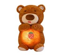 Générique Cuscino con orsetto traspirante - Ciuccio sonoro e luminoso, peluche animale in peluche | Cuscino succhiotto orsacchiotto lenitivo con luce respiratoria morbida, giocattolo in peluche